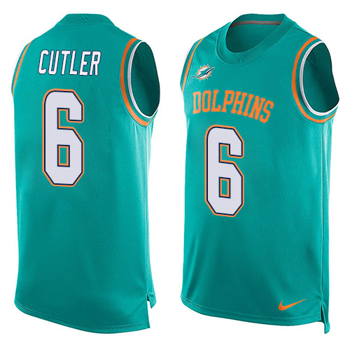 Nike Dolphins #6 Jay Cutler Aqua Green Team Color Men's Stitched NFL Limited Tank Top Jersey - Click Image to Close